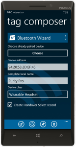 NFC interactor 7 - Bluetooth Wizard
