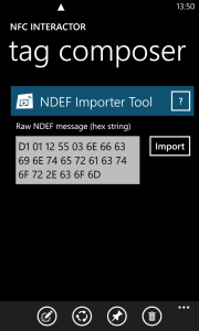 NFC interactor - NDEF Importer